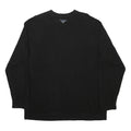 JOHN ASHFORD Mens Black Plain Cotton Blend Jumper V-Neck Basic Knit L