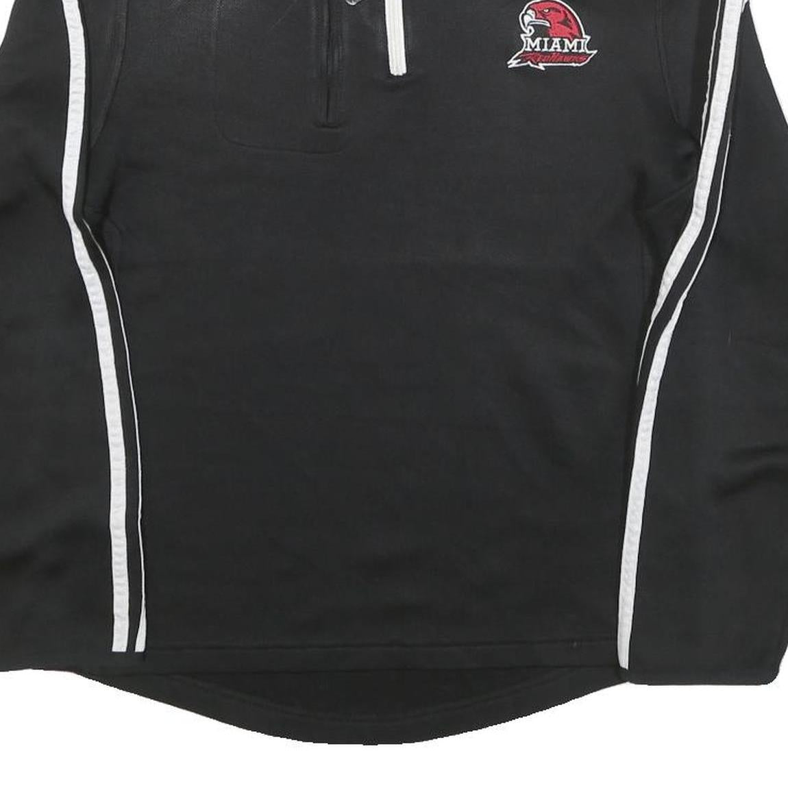 ADIDAS Mens Black & White Miami Hoodie Zip Jacket XS Polyester Blend Sportswear