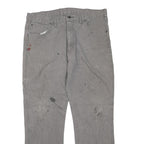 DICKIES Mens Cotton Blend Grey Regular Straight Trousers W34 L28 Workwear Zip