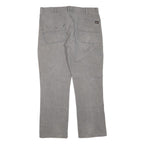 DICKIES Mens Cotton Blend Grey Regular Straight Trousers W34 L28 Workwear Zip