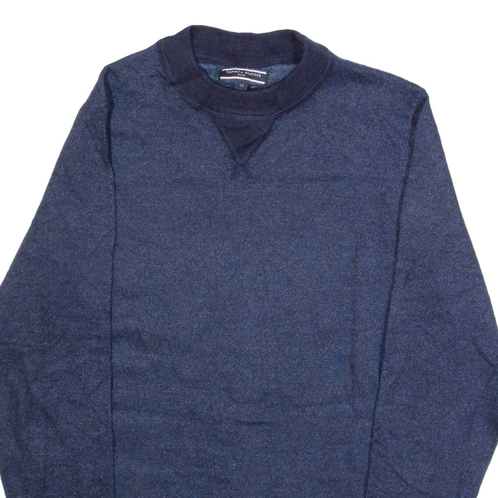 TOMMY HILFIGER Mens Jumper Blue Tight Knit Wool M