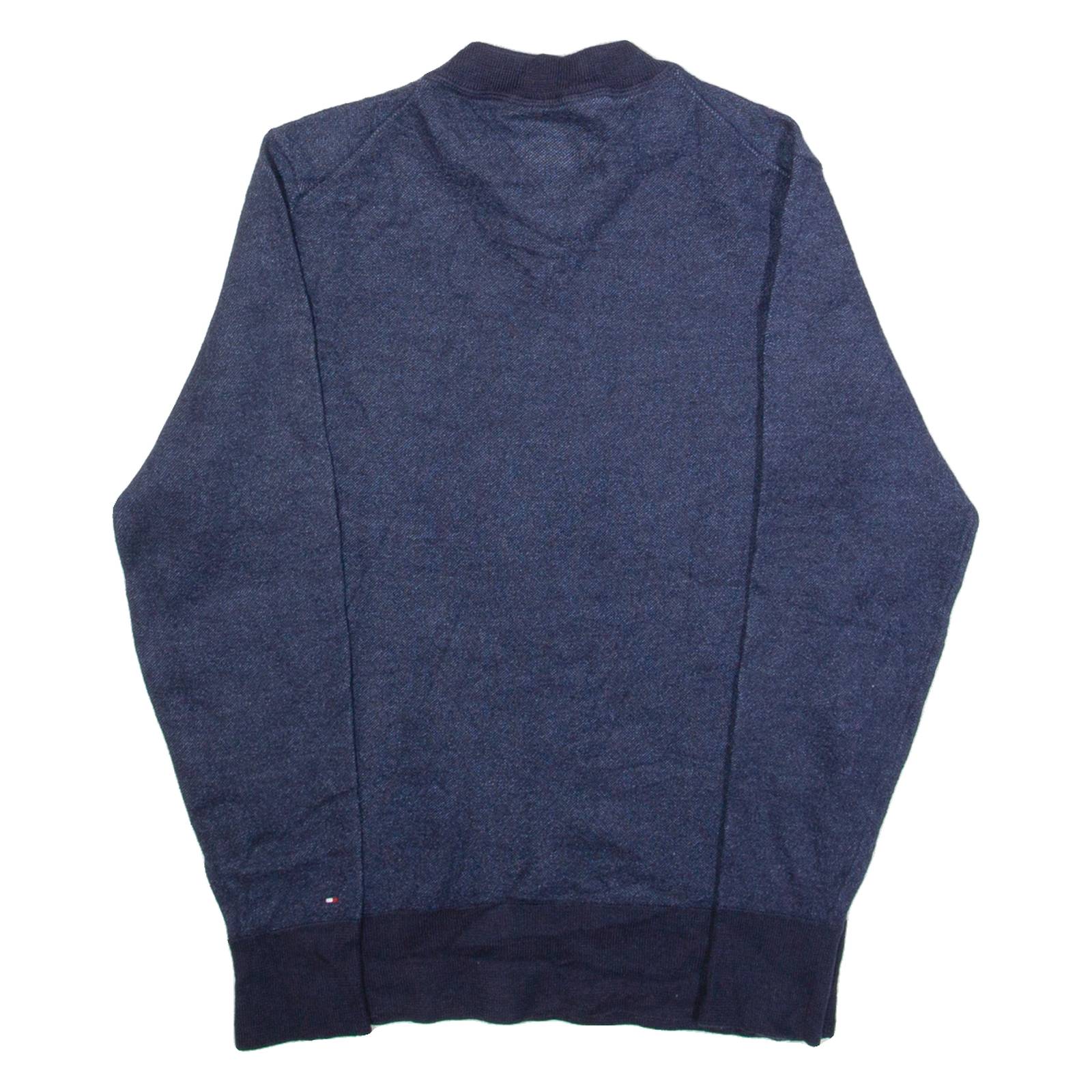 TOMMY HILFIGER Mens Jumper Blue Tight Knit Wool M