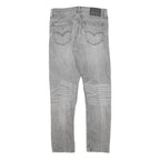 LEVI'S Mens Jeans Grey Slim Skinny Denim Light W31 L30 Classic Cotton Blend Zip