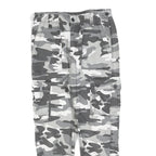 Womens Slim Fit Cotton Blend Grey Camouflage Cargo Trousers W28 L25 Zip Pockets
