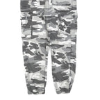 Womens Slim Fit Cotton Blend Grey Camouflage Cargo Trousers W28 L25 Zip Pockets