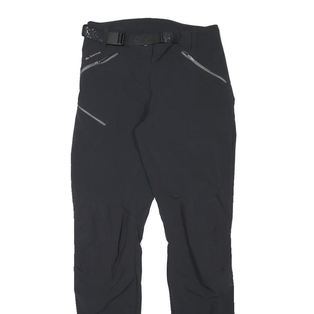 QUECHUA Womens Polyester Blend Black Regular Trousers W26 L29 Outdoor Zip