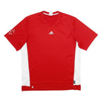 ADIDAS Mens Red & White Graphic T-Shirt L Short Sleeve Crew Neck Sportswear