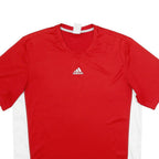 ADIDAS Mens Red & White Graphic T-Shirt L Short Sleeve Crew Neck Sportswear