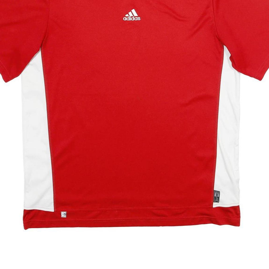 ADIDAS Mens Red & White Graphic T-Shirt L Short Sleeve Crew Neck Sportswear