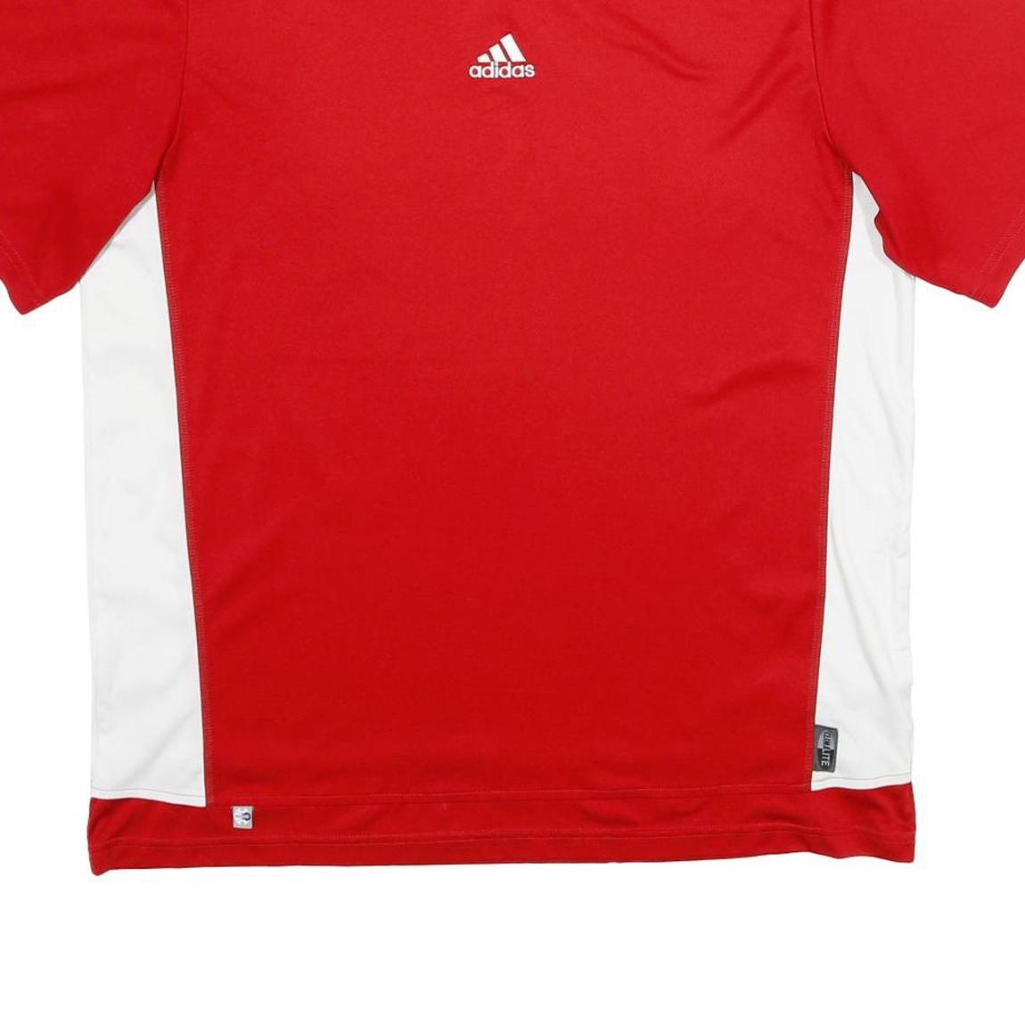 ADIDAS Mens Red & White Graphic T-Shirt L Short Sleeve Crew Neck Sportswear