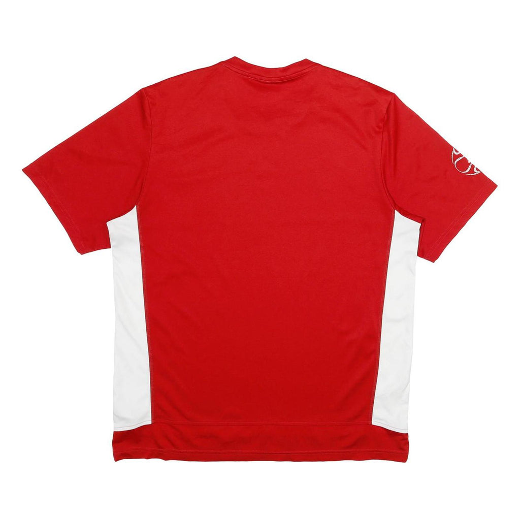 ADIDAS Mens Red & White Graphic T-Shirt L Short Sleeve Crew Neck Sportswear