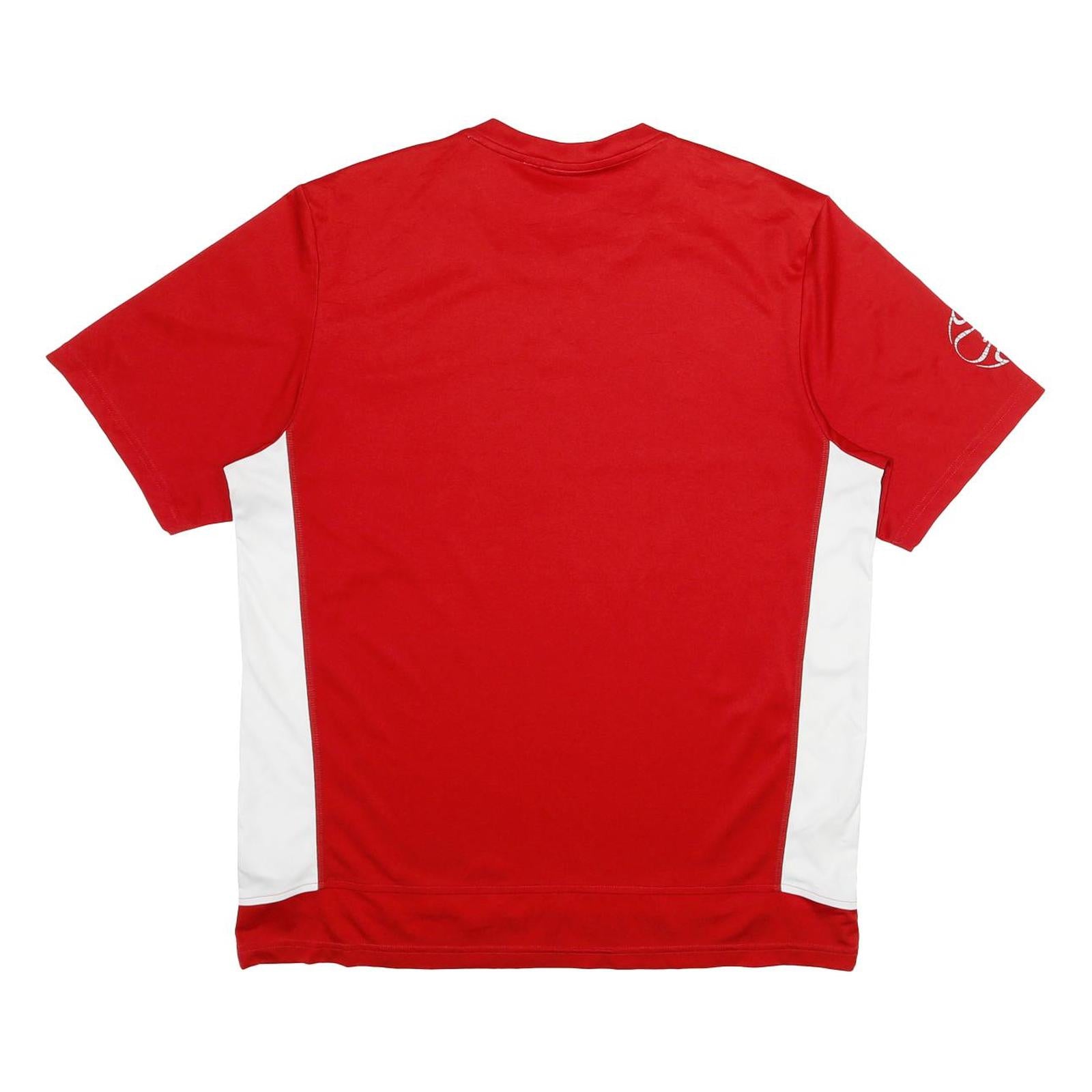 ADIDAS Mens Red & White Graphic T-Shirt L Short Sleeve Crew Neck Sportswear