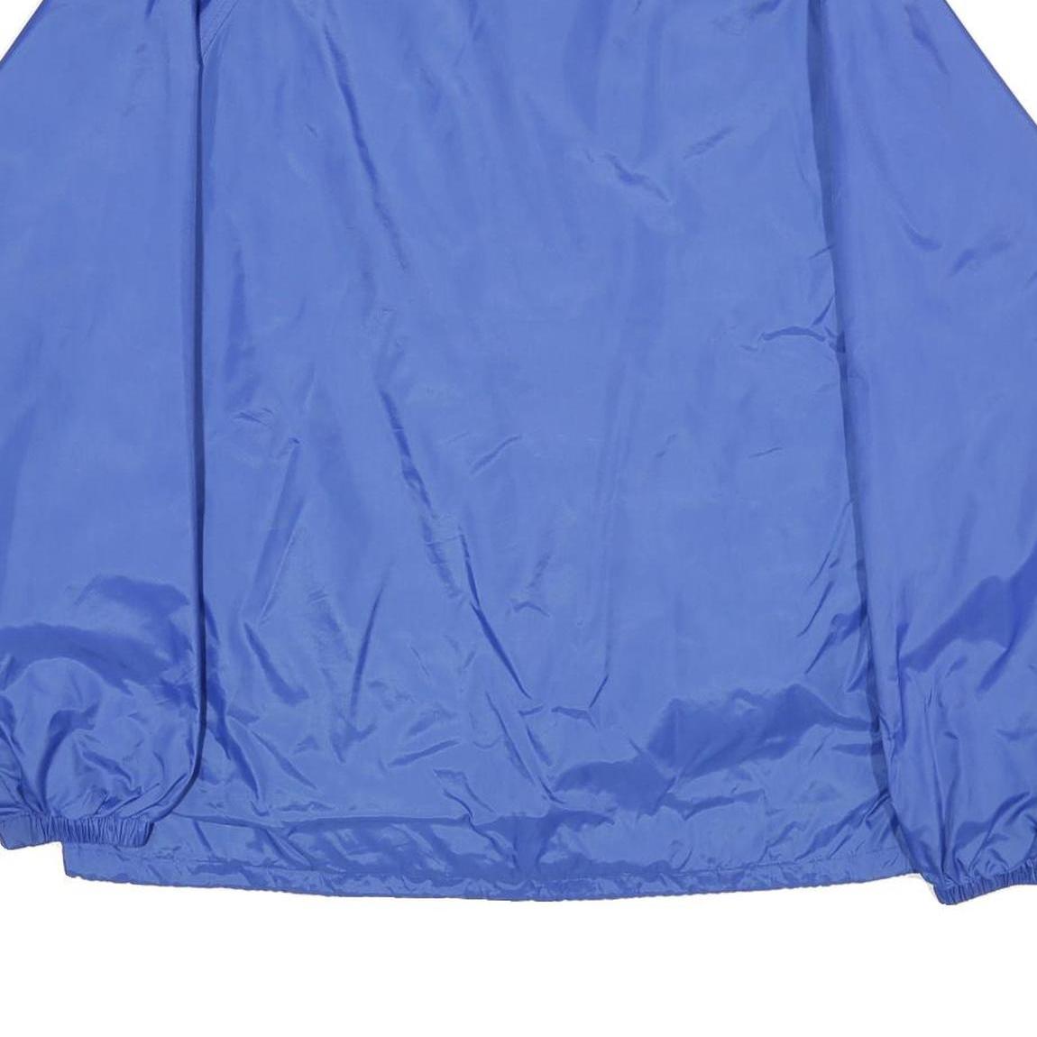 CHAMPION Mens Blue Staff Coach Jacket L Nylon Plain Button Casual Lightweight