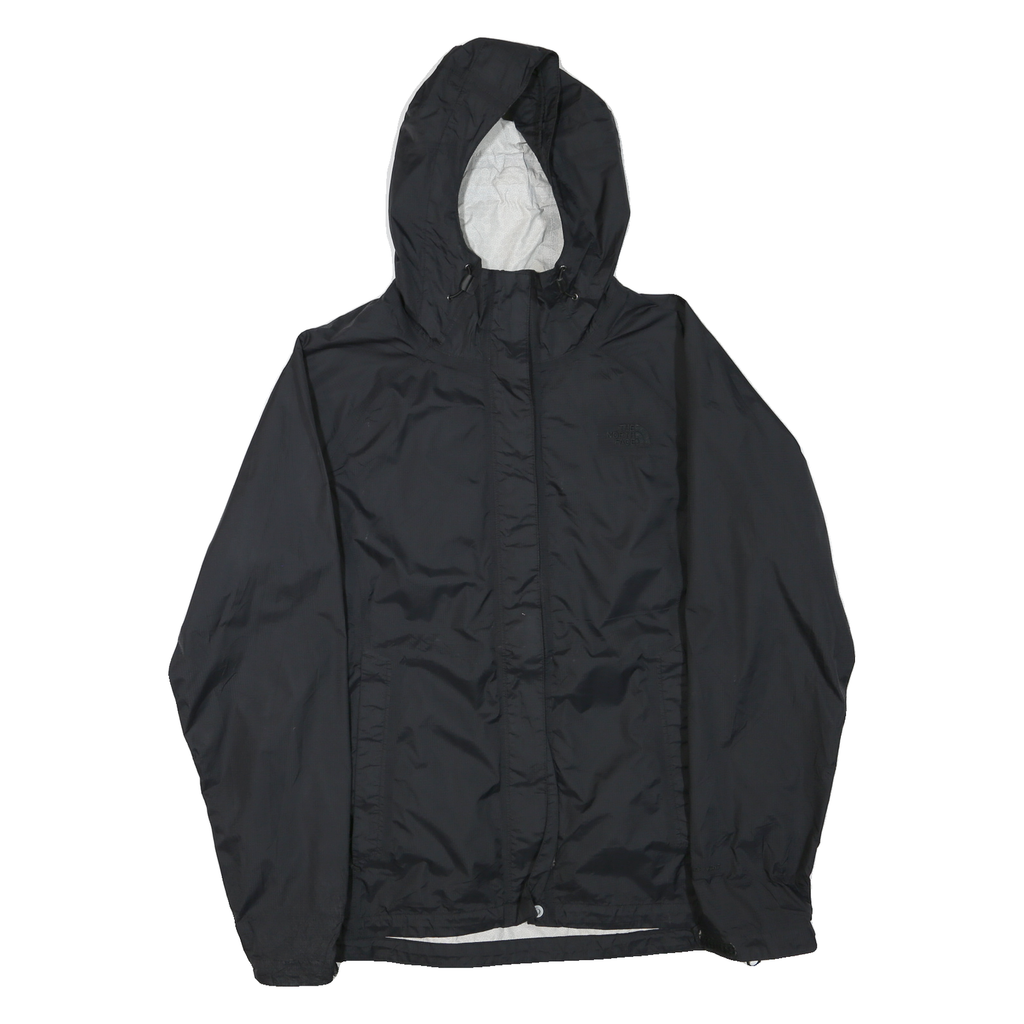 THE NORTH FACE Womens Black Outdoor Jacket L Polyester Blend Zip Hooded Plain