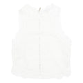 ZARA Semi Sheer Womens Top White Sleeveless Floral S