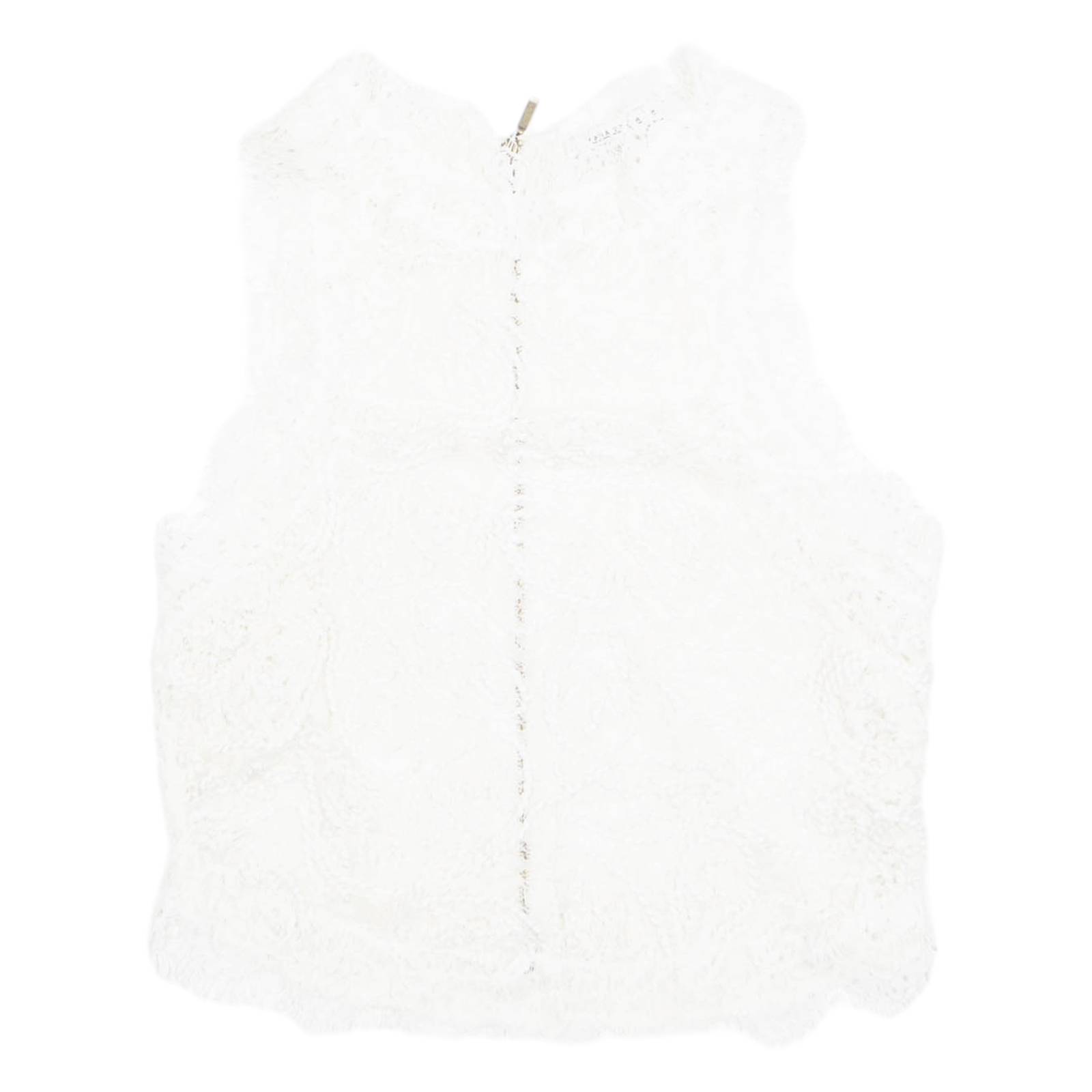 ZARA Semi Sheer Womens Top White Sleeveless Floral S