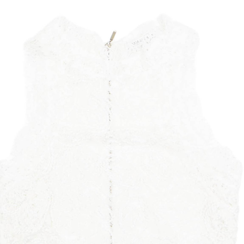 ZARA Semi Sheer Womens Top White Sleeveless Floral S