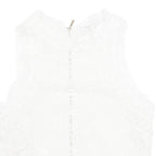 ZARA Semi Sheer Womens Top White Sleeveless Floral S