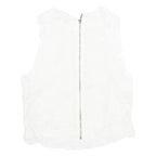 ZARA Semi Sheer Womens Top White Sleeveless Floral S