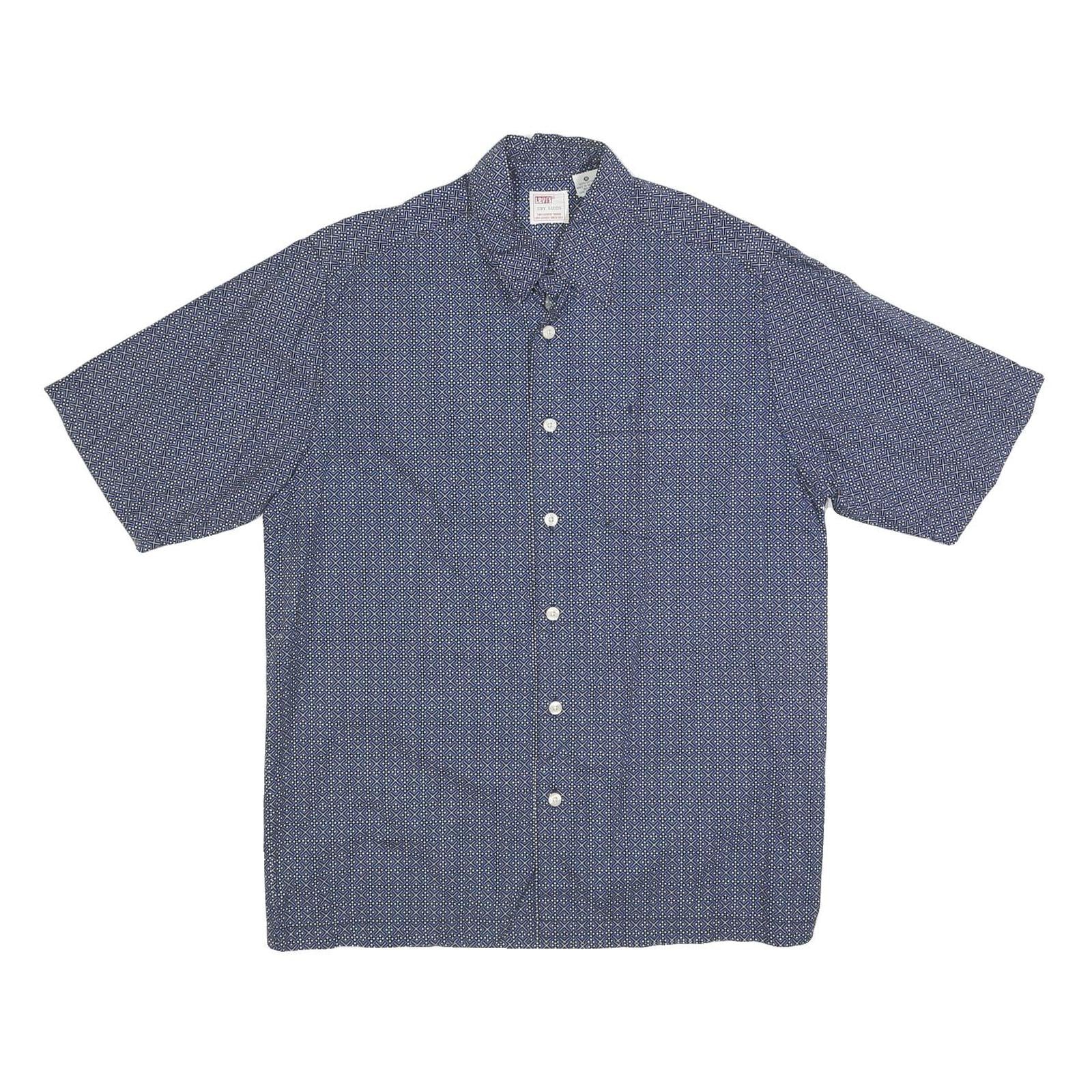 LEVI'S Mens Blue Pattern Shirt S Cotton Short Sleeve Casual Button Shirt