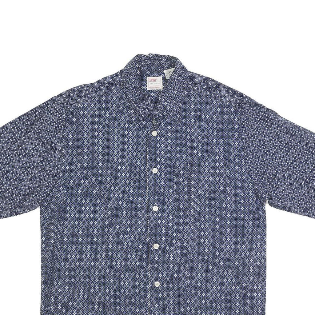 LEVI'S Mens Blue Pattern Shirt S Cotton Short Sleeve Casual Button Shirt