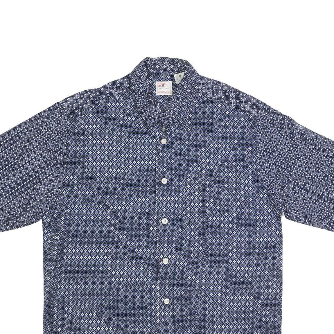 LEVI'S Mens Blue Pattern Shirt S Cotton Short Sleeve Casual Button Shirt