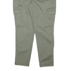 C&A Womens Cotton Blend Slim Green Cargo Trousers W34 L30 Zip Closure