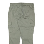 C&A Womens Cotton Blend Slim Green Cargo Trousers W34 L30 Zip Closure