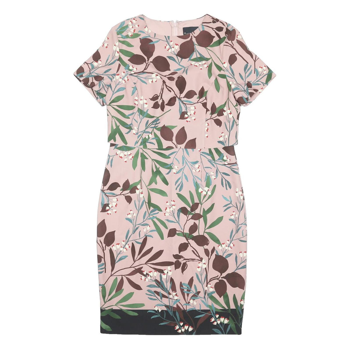 PHASE EIGHT Womens Pink Green Floral Shift Dress Polyester Blend Short Sleeve UK