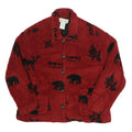 SWEET JESSIE Womens Red & Black Fleece Button Jacket M Polyester Blend Bear
