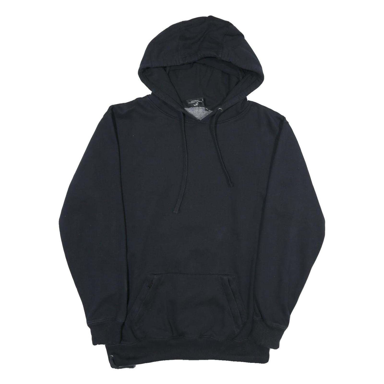 HA Mens Black Hoodie XL Cotton Blend Pullover Sweatshirt with Print