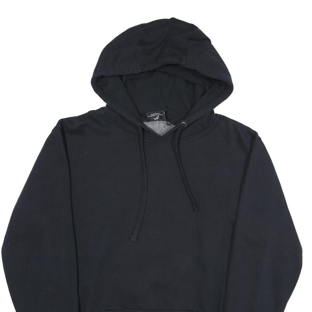 HA Mens Black Hoodie XL Cotton Blend Pullover Sweatshirt with Print