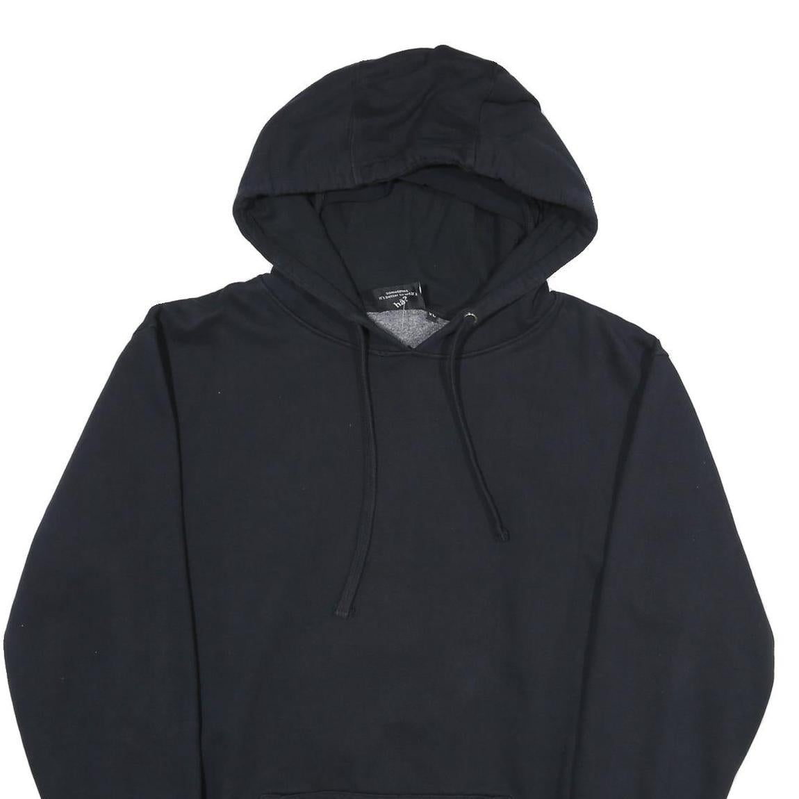 HA Mens Black Hoodie XL Cotton Blend Pullover Sweatshirt with Print