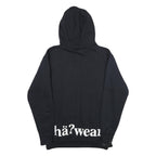 HA Mens Black Hoodie XL Cotton Blend Pullover Sweatshirt with Print