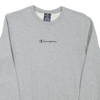 CHAMPION Mens Grey S Crew Neck Sweatshirt Cotton Blend Logo Casual
