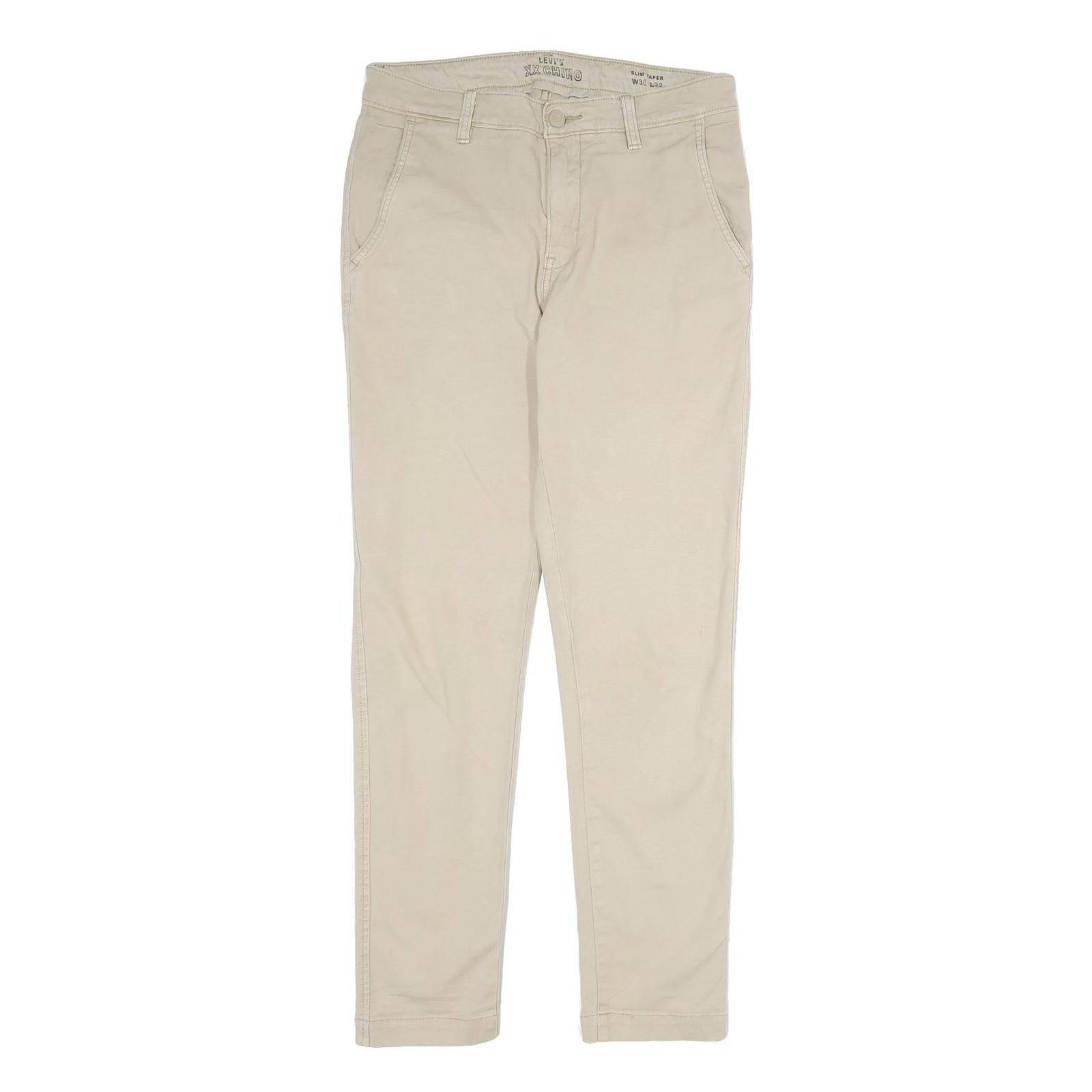 LEVI'S Mens Cotton Beige Slim Slim Tapered Trousers W30 L32 Casual Wear