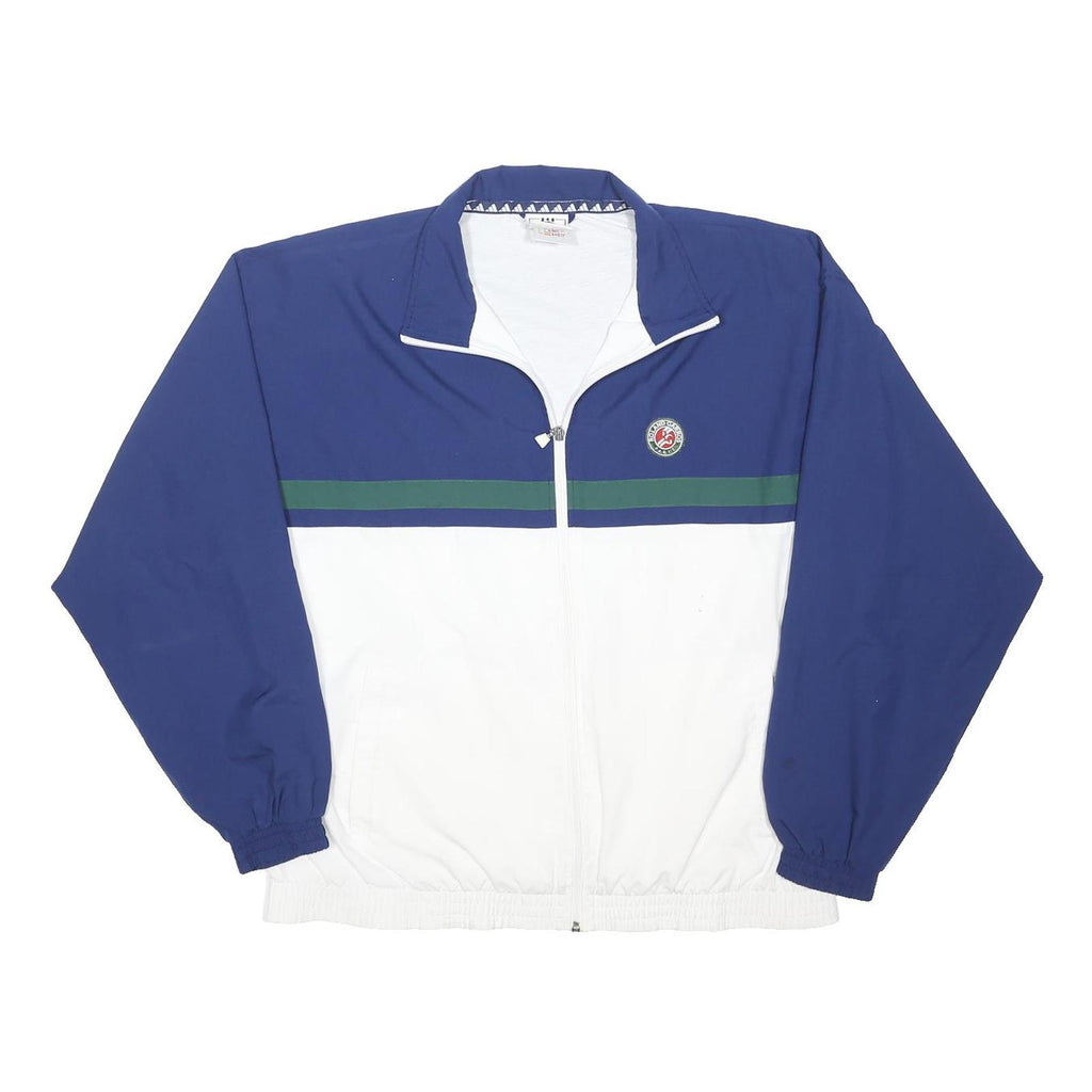 ADIDAS ROLAND GARROS Mens Blue & White Tennis Jacket XL Polyester Blend Zip