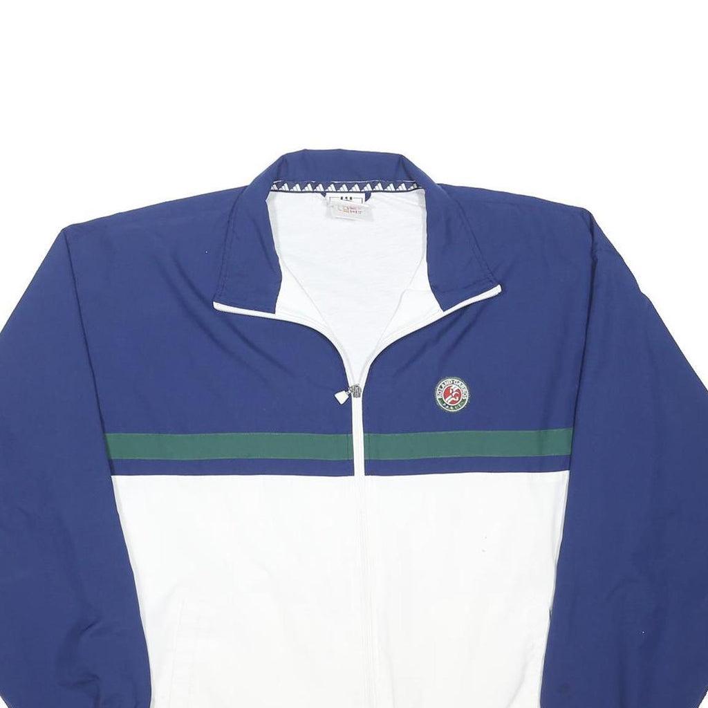 ADIDAS ROLAND GARROS Mens Blue & White Tennis Jacket XL Polyester Blend Zip