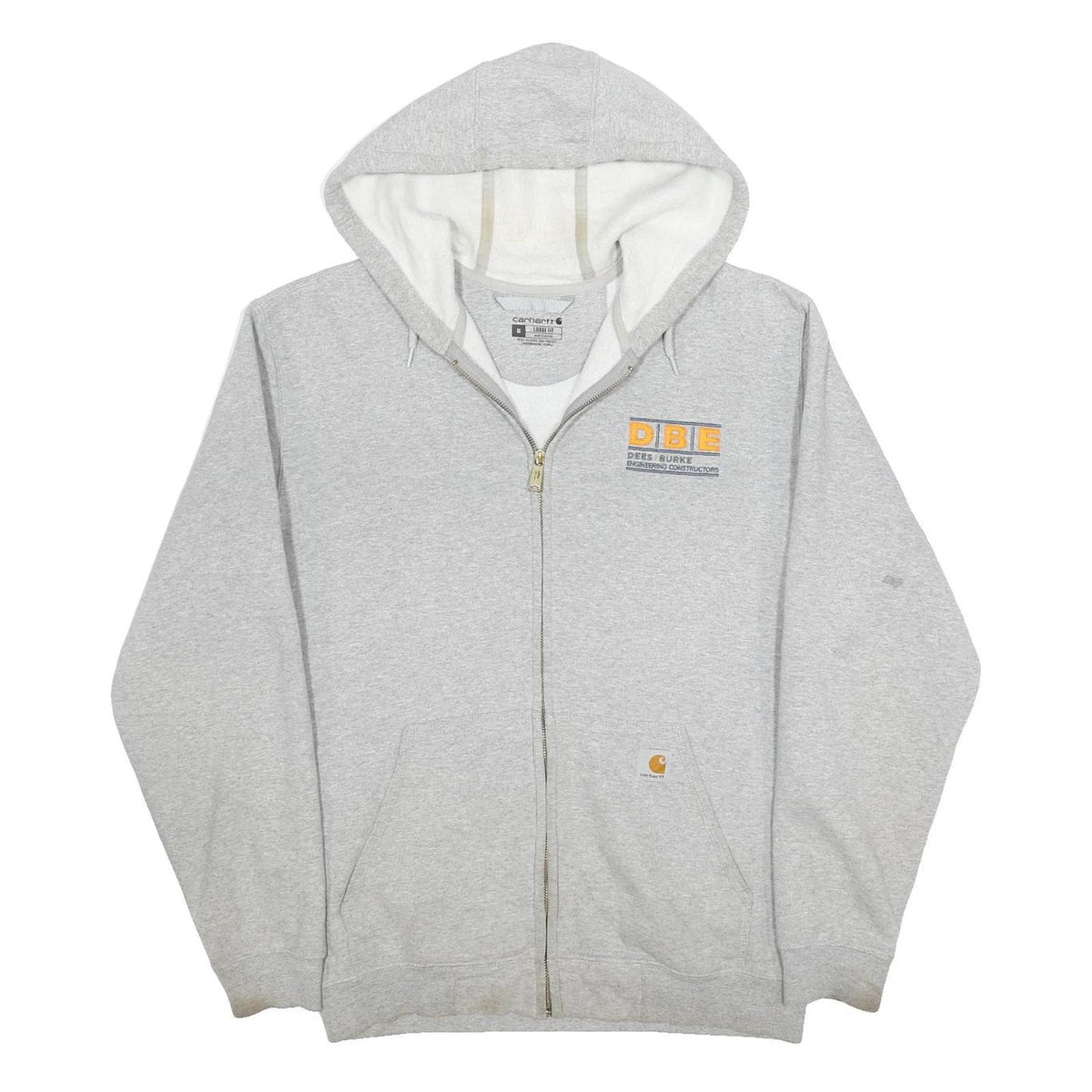 CARHARTT Mens Grey DBE Zip Up Hoodie M Workwear Sweatshirt Cotton Blend