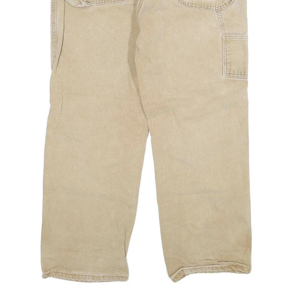 DICKIES Mens Regular Fit Beige Denim Jeans W40 L30 Workwear Zip Closure