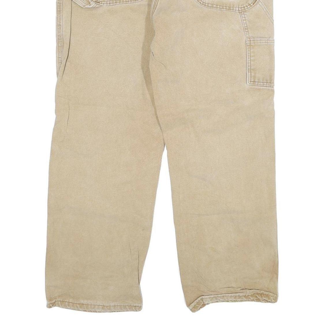 DICKIES Mens Regular Fit Beige Denim Jeans W40 L30 Workwear Zip Closure