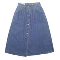 DANIK Womens Blue Denim Button Front A-Line Knee Length Cotton Skirt S