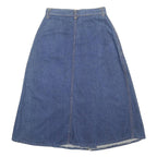 DANIK Womens Blue Denim Button Front A-Line Knee Length Cotton Skirt S