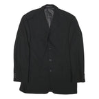 JOOP Mens Black Wool Blend Classic Jacket S Button Closure Tailored Plain