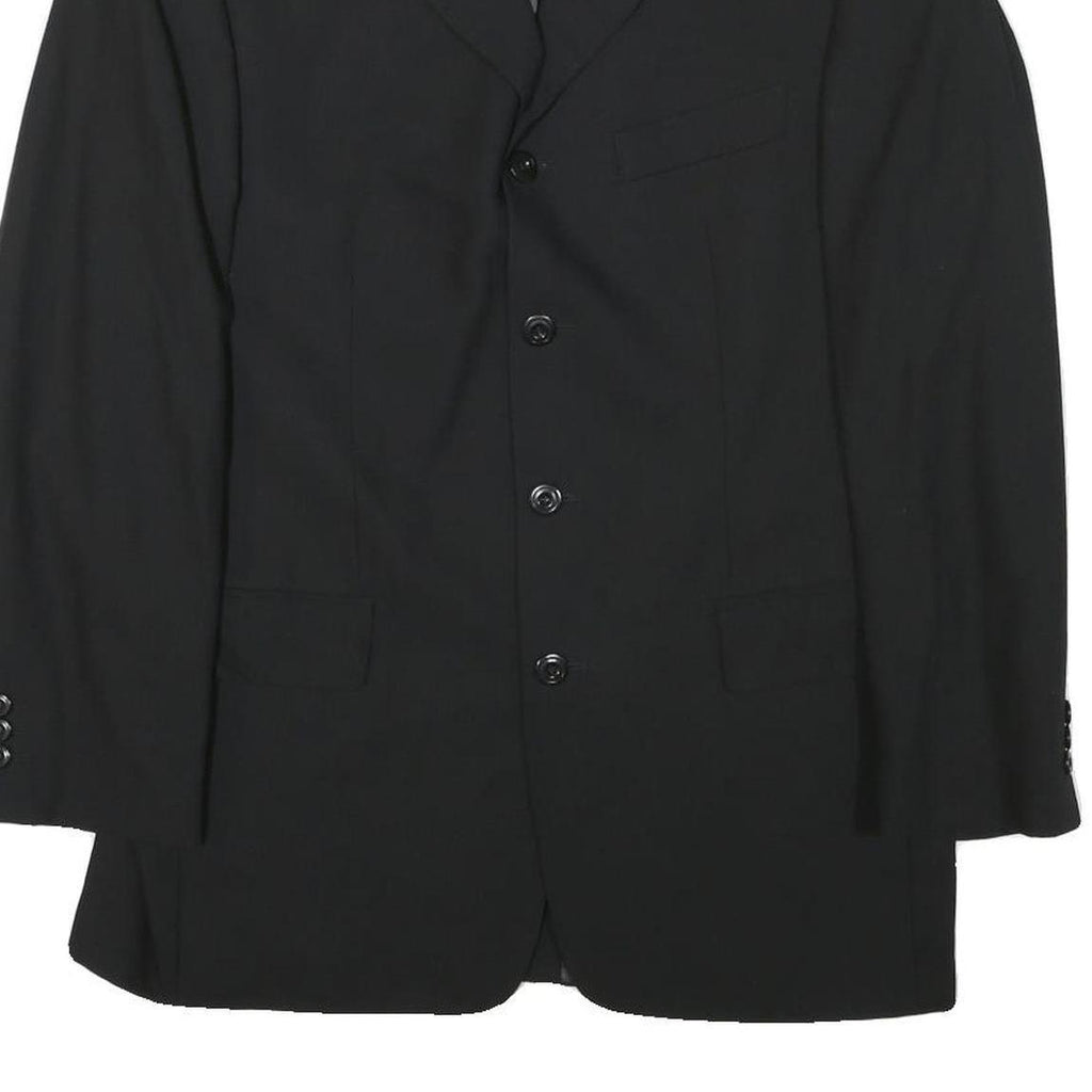 JOOP Mens Black Wool Blend Classic Jacket S Button Closure Tailored Plain