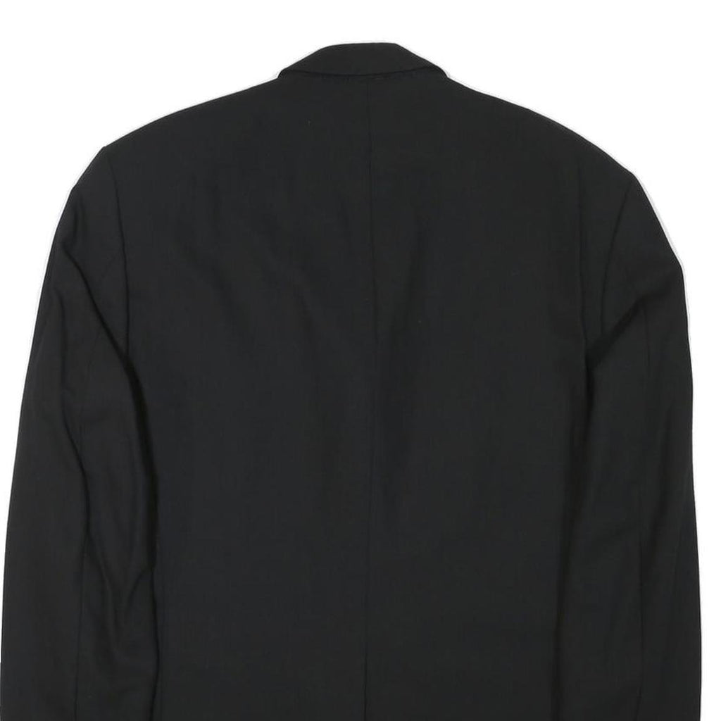 JOOP Mens Black Wool Blend Classic Jacket S Button Closure Tailored Plain