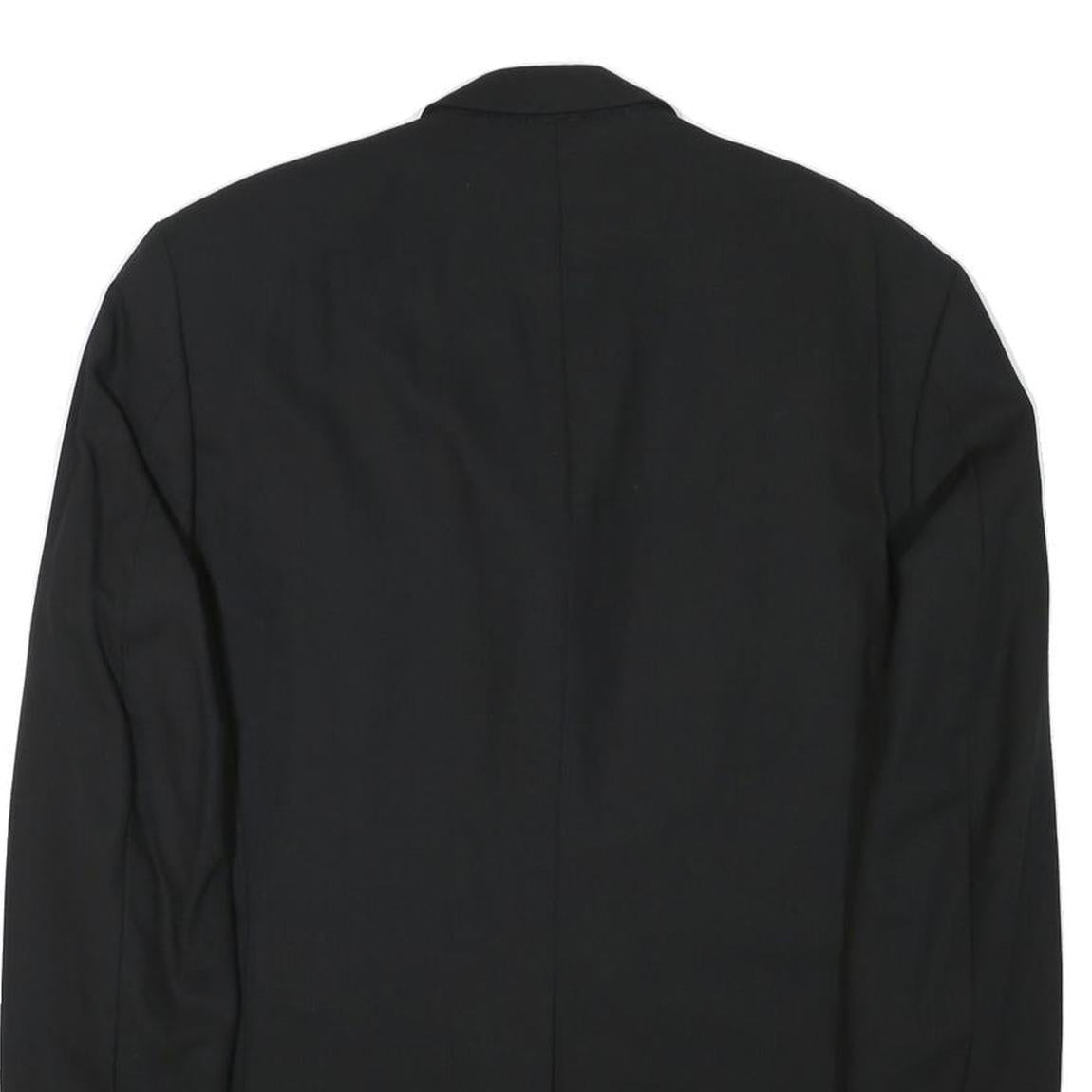 JOOP Mens Black Wool Blend Classic Jacket S Button Closure Tailored Plain