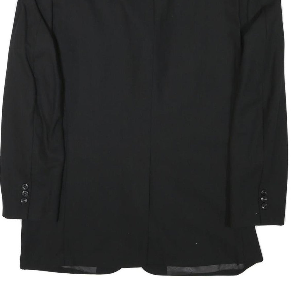 JOOP Mens Black Wool Blend Classic Jacket S Button Closure Tailored Plain