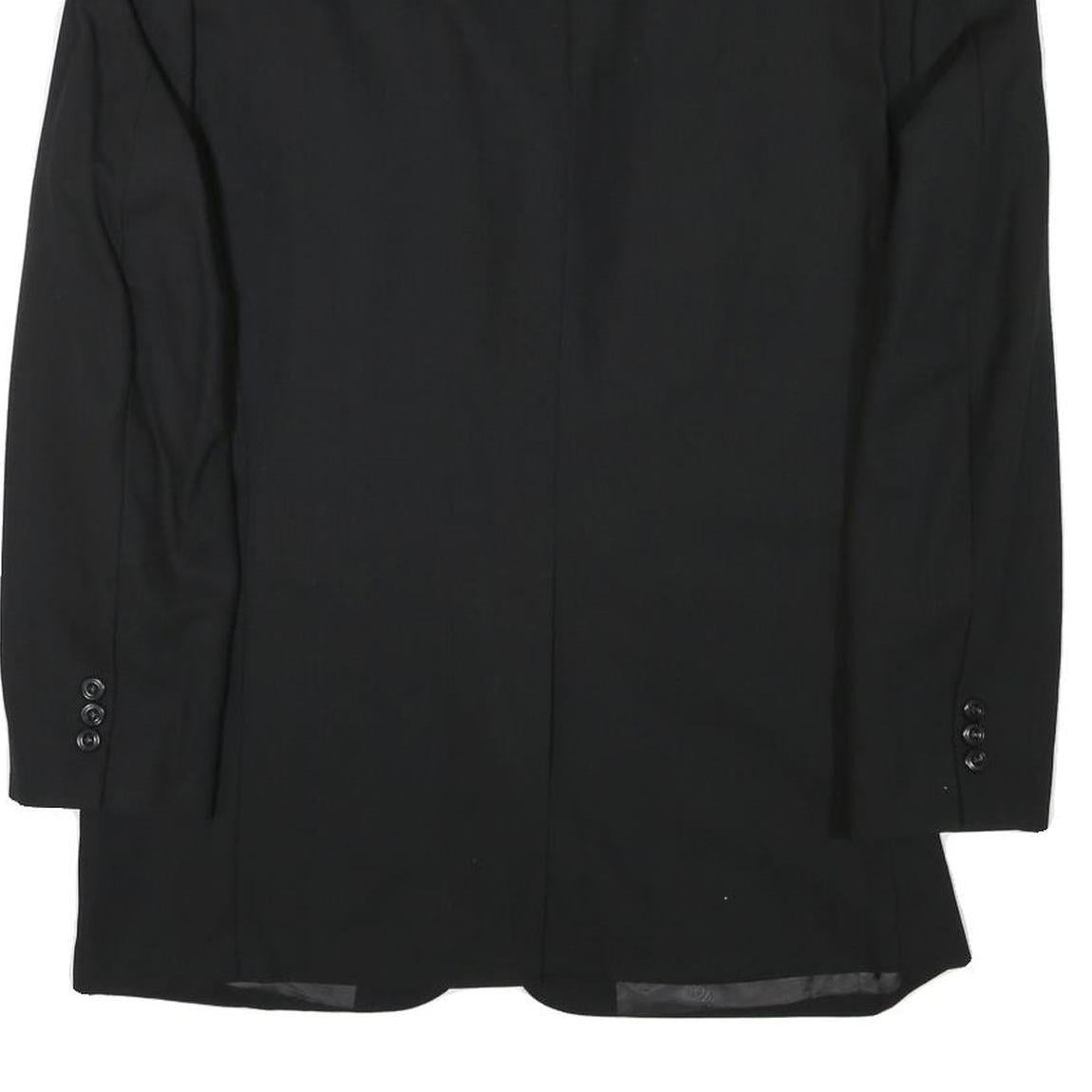 JOOP Mens Black Wool Blend Classic Jacket S Button Closure Tailored Plain