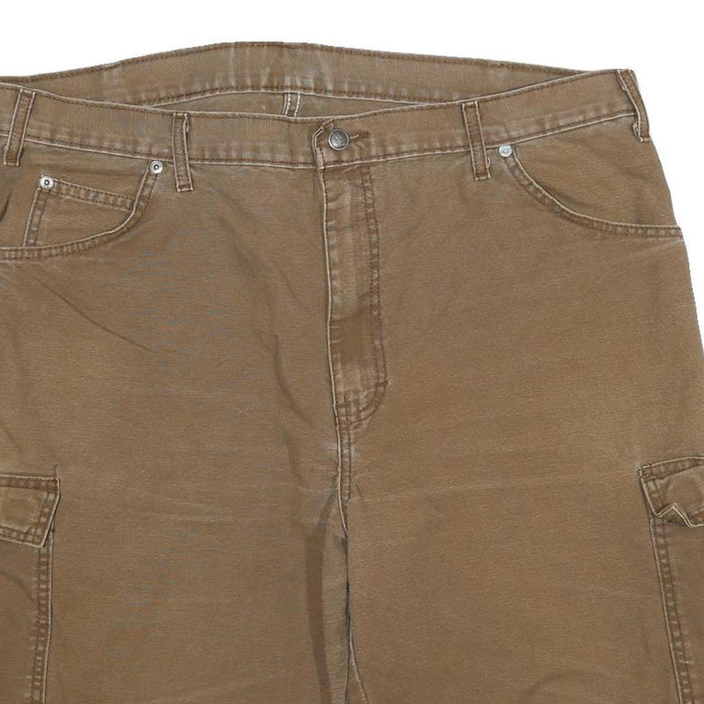 DICKIES Mens Shorts Brown Cargo Cotton Blend 3XL W38 Workwear Relaxed Fit
